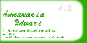 annamaria udvari business card